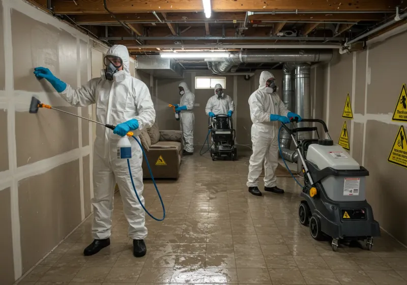 Basement Moisture Removal and Structural Drying process in Forks, WA